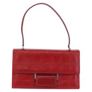 Salvatore Ferragamo Gancini Hand Bag Leather Red Silver Auth ka5534-2