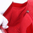 Salvatore Ferragamo Gancini Hand Bag Leather Red Silver Auth ka5534-20