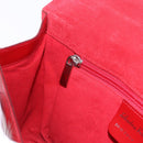 Salvatore Ferragamo Gancini Hand Bag Leather Red Silver Auth ka5534-21