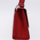Salvatore Ferragamo Gancini Hand Bag Leather Red Silver Auth ka5534-6