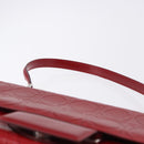 Salvatore Ferragamo Gancini Hand Bag Leather Red Silver Auth ka5534-9