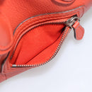 CELINE Luggage Nano Shopper Hand Bag Leather 2way Orange Silver Auth ka5539A-22