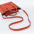 CELINE Luggage Nano Shopper Hand Bag Leather 2way Orange Silver Auth ka5539A-9