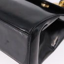 Christian Dior Shoulder Bag Patent Black Gold Tone Auth ka5543-11