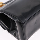 Christian Dior Shoulder Bag Patent Black Gold Tone Auth ka5543-12