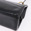 Christian Dior Shoulder Bag Patent Black Gold Tone Auth ka5543-13
