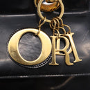 Christian Dior Shoulder Bag Patent Black Gold Tone Auth ka5543-14