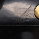 Christian Dior Shoulder Bag Patent Black Gold Tone Auth ka5543-15