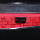 Christian Dior Shoulder Bag Patent Black Gold Tone Auth ka5543-17