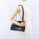 Christian Dior Shoulder Bag Patent Black Gold Tone Auth ka5543-24