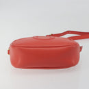 Salvatore Ferragamo Gancini Shoulder Bag Leather Orange Gold Tone Auth ka5544A-5