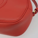 Salvatore Ferragamo Gancini Shoulder Bag Leather Orange Gold Tone Auth ka5544A-10