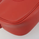 Salvatore Ferragamo Gancini Shoulder Bag Leather Orange Gold Tone Auth ka5544A-14