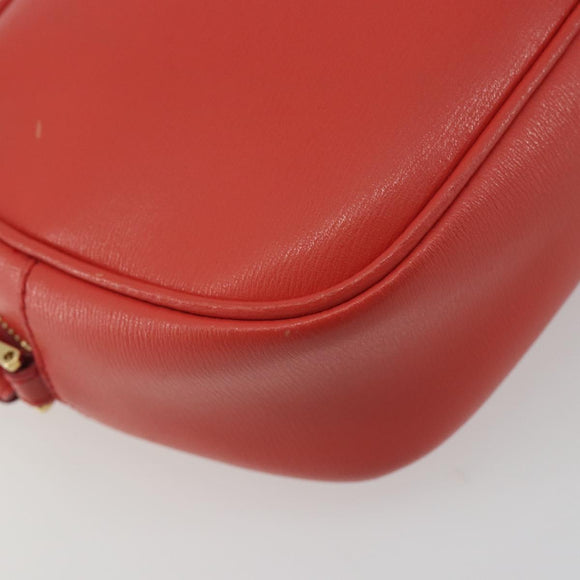 Salvatore Ferragamo Gancini Shoulder Bag Leather Orange Gold Tone Auth ka5544A
