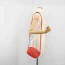 Salvatore Ferragamo Gancini Shoulder Bag Leather Orange Gold Tone Auth ka5544A-22