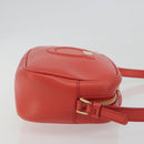 Salvatore Ferragamo Gancini Shoulder Bag Leather Orange Gold Tone Auth ka5544A-3
