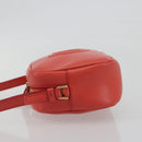 Salvatore Ferragamo Gancini Shoulder Bag Leather Orange Gold Tone Auth ka5544A-4