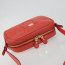 Salvatore Ferragamo Gancini Shoulder Bag Leather Orange Gold Tone Auth ka5544A-6