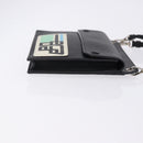 PRADA Shoulder Bag Saffiano leather Black Silver Auth ka5546A-4