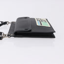 PRADA Shoulder Bag Saffiano leather Black Silver Auth ka5546A-5