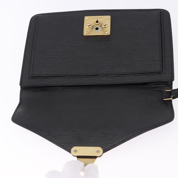 LOUIS VUITTON Epi Sellier Dragonne Clutch Bag Black M52612 LV Auth ka5547