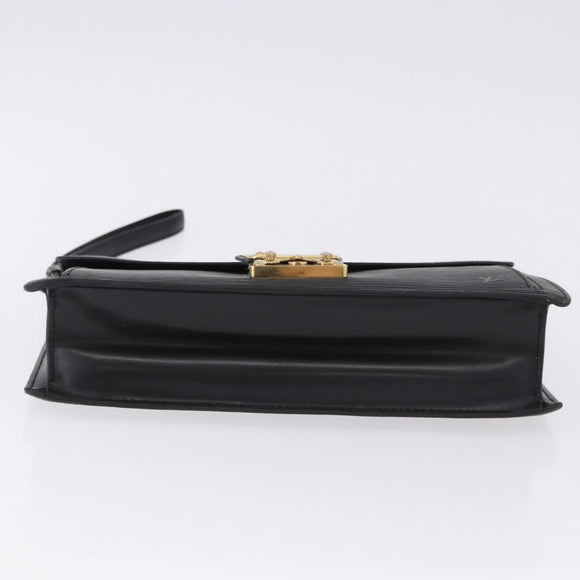 LOUIS VUITTON Epi Sellier Dragonne Clutch Bag Black M52612 LV Auth ka5547