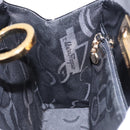 Salvatore Ferragamo Gancini Chain Shoulder Bag Patent Black Gold Auth ka5550A-17