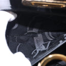 Salvatore Ferragamo Gancini Chain Shoulder Bag Patent Black Gold Auth ka5550A-20