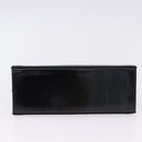 Salvatore Ferragamo Gancini Chain Shoulder Bag Patent Black Gold Auth ka5550A-5