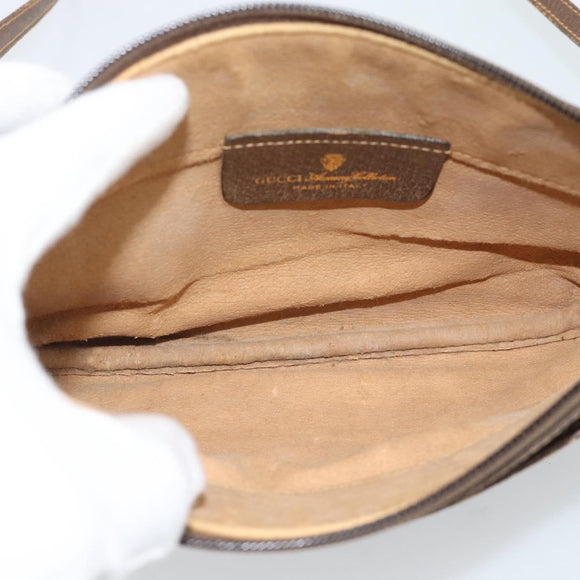 GUCCI GG Supreme Shoulder Bag PVC Leather Beige Gold Tone 904 02 020 Auth ka5554