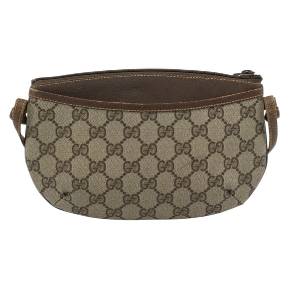 GUCCI GG Supreme Shoulder Bag PVC Leather Beige Gold Tone 904 02 020 Auth ka5554