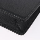 BURBERRY Business Bag Leather Black Silver Auth ka5555A-14
