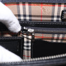 BURBERRY Business Bag Leather Black Silver Auth ka5555A-20
