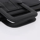 BURBERRY Business Bag Leather Black Silver Auth ka5555A-7