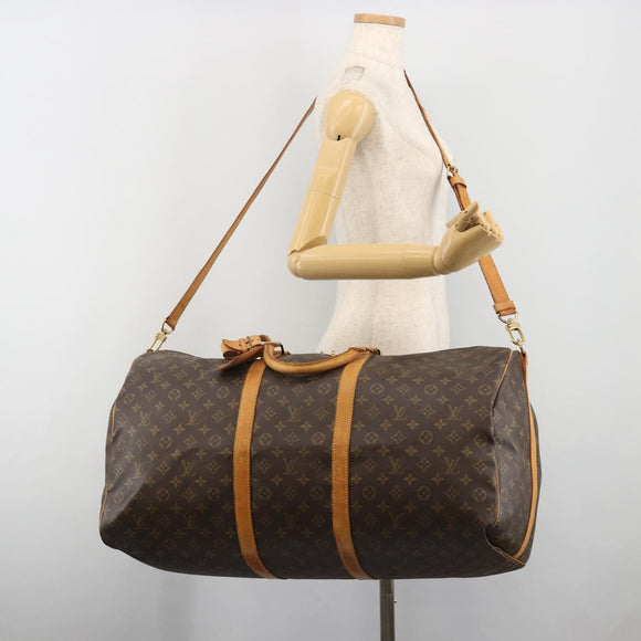 LOUIS VUITTON Monogram Keepall Bandouliere 60 Boston Bag M41412 LV Auth ka5556