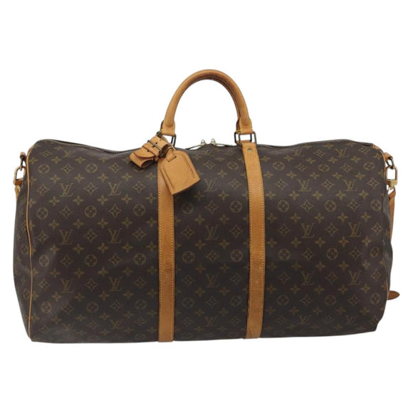 LOUIS VUITTON Monogram Keepall Bandouliere 60 Boston Bag M41412 LV Auth ka5556