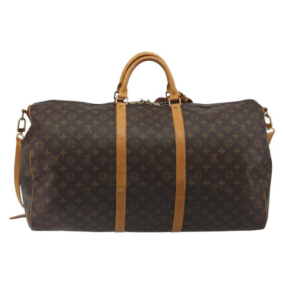LOUIS VUITTON Monogram Keepall Bandouliere 60 Boston Bag M41412 LV Auth ka5556