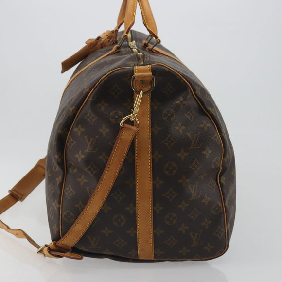 LOUIS VUITTON Monogram Keepall Bandouliere 60 Boston Bag M41412 LV Auth ka5556