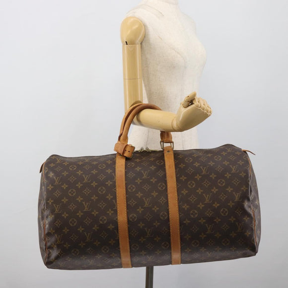 LOUIS VUITTON Monogram Keepall 55 Boston Bag M41424 LV Auth ka5557