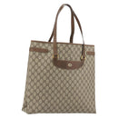 GUCCI GG Supreme Tote Bag PVC Leather Beige Gold Tone 39 02 061 Auth ka5559-1