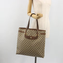 GUCCI GG Supreme Tote Bag PVC Leather Beige Gold Tone 39 02 061 Auth ka5559-20