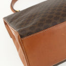 CELINE Macadam Canvas Hand Bag PVC Leather Brown Gold Auth ka556-13