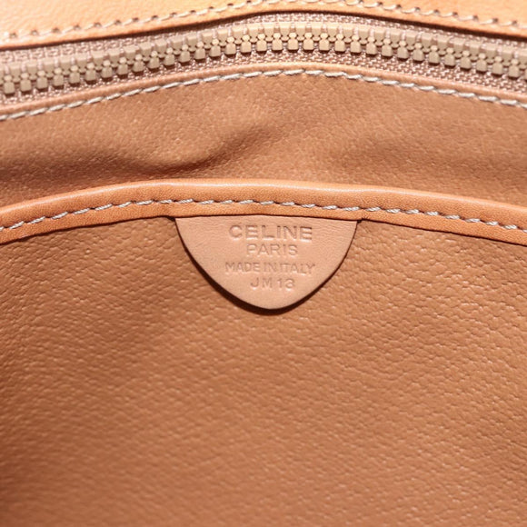 CELINE Macadam Canvas Hand Bag PVC Leather Brown Gold Auth ka556