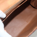 CELINE Macadam Canvas Hand Bag PVC Leather Brown Gold Auth ka556-17