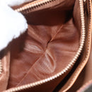 CELINE Macadam Canvas Hand Bag PVC Leather Brown Gold Auth ka556-21