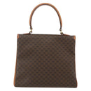 CELINE Macadam Canvas Hand Bag PVC Leather Brown Gold Auth ka556-3