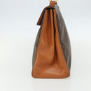 CELINE Macadam Canvas Hand Bag PVC Leather Brown Gold Auth ka556-5