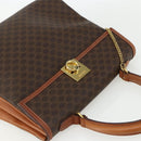 CELINE Macadam Canvas Hand Bag PVC Leather Brown Gold Auth ka556-6