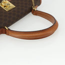 CELINE Macadam Canvas Hand Bag PVC Leather Brown Gold Auth ka556-7
