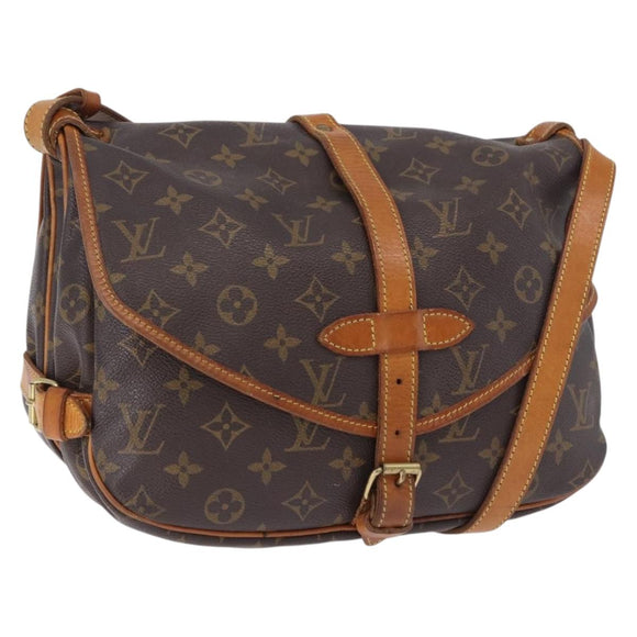 LOUIS VUITTON Monogram Saumur 30 Shoulder Bag M42256 LV Auth ka5561